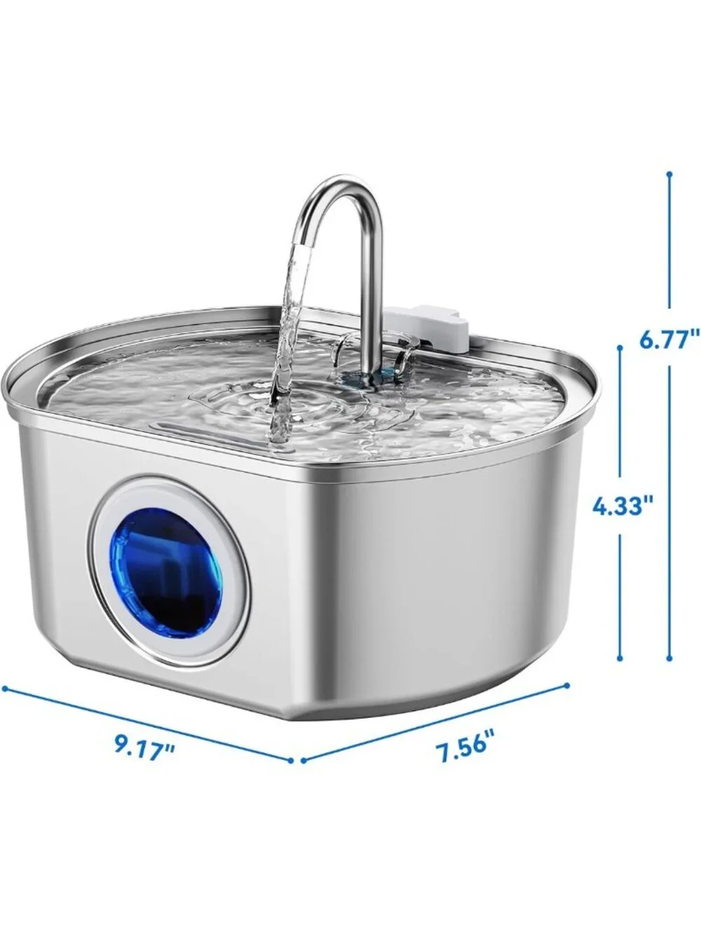 Stainless Steel Cat Water Fountain 108oz | Automatic Pet Drinking Dispenser Bowl